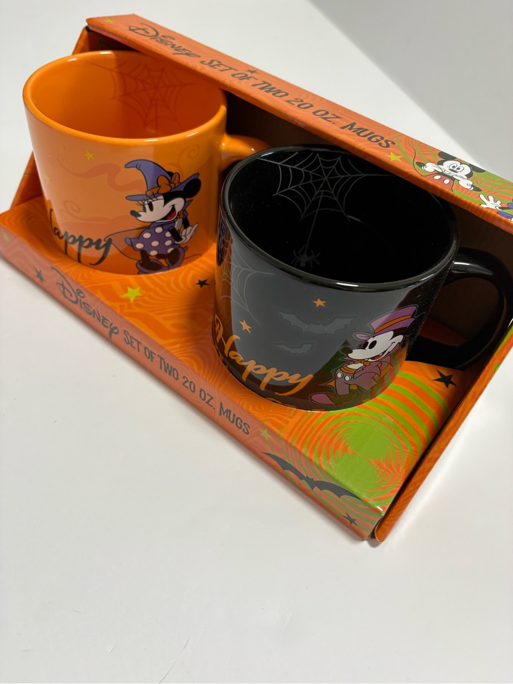 Disney Halloween Mug Set - Orange & Black Minnie & Mickey Design 20oz